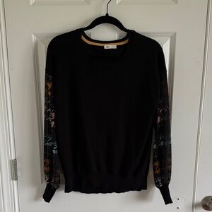 Anthropologie Ovla Contrasting Sleeve Sweater Blouse Pullover Size Small